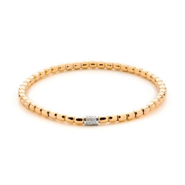 Tresore 0.16ct Diamond Stretch Bracelet in 18K Yellow and White Gold