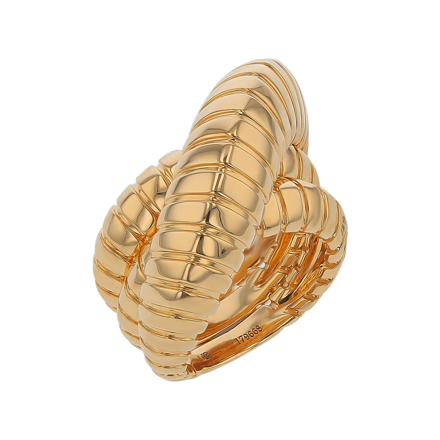Trisola Magnus Triple Row Ring in 18K Yellow Gold, Size 6