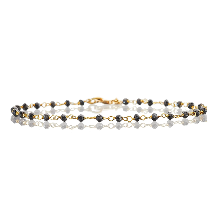 Jillian 2.43ct Black Diamond Bracelet in 18K Yellow Gold, 7"