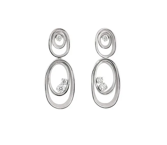 Dune Overture 0.28ct Diamond Drop Earrings in 18K White Gold