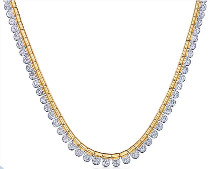 Sirena 5.06ct Fringe Necklace in 18K Yellow and White Gold, 18"