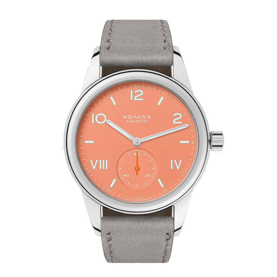 36mm Club Campus Watch with Coral Dial in Stainless Steel, Strap