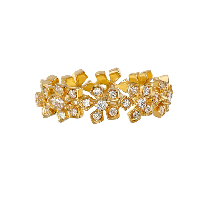 Enchanted Garden 0.64ct Diamond Band in 18K Yellow Gold, Size 7