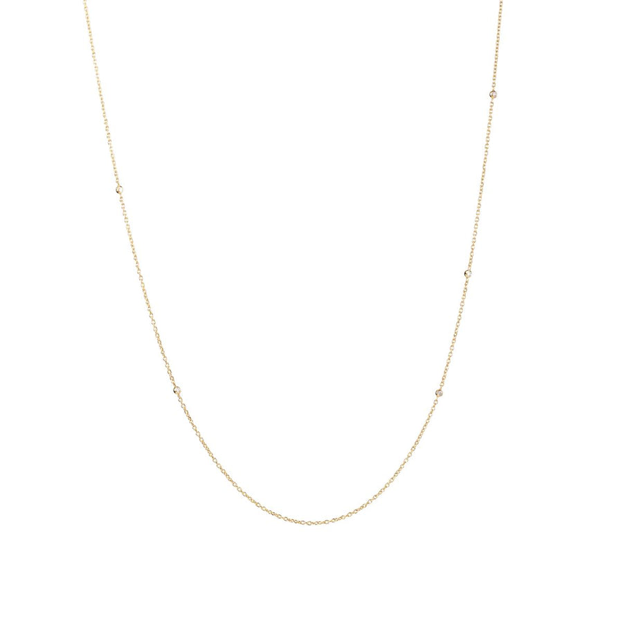 Collier 0.07ct Diamond VS Bezel Station Necklace in 18K Yellow Gold, 16"