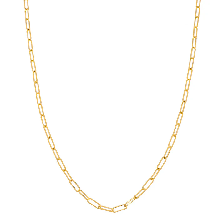 Paperclip Link Chain in 14K Yellow Gold, 18"