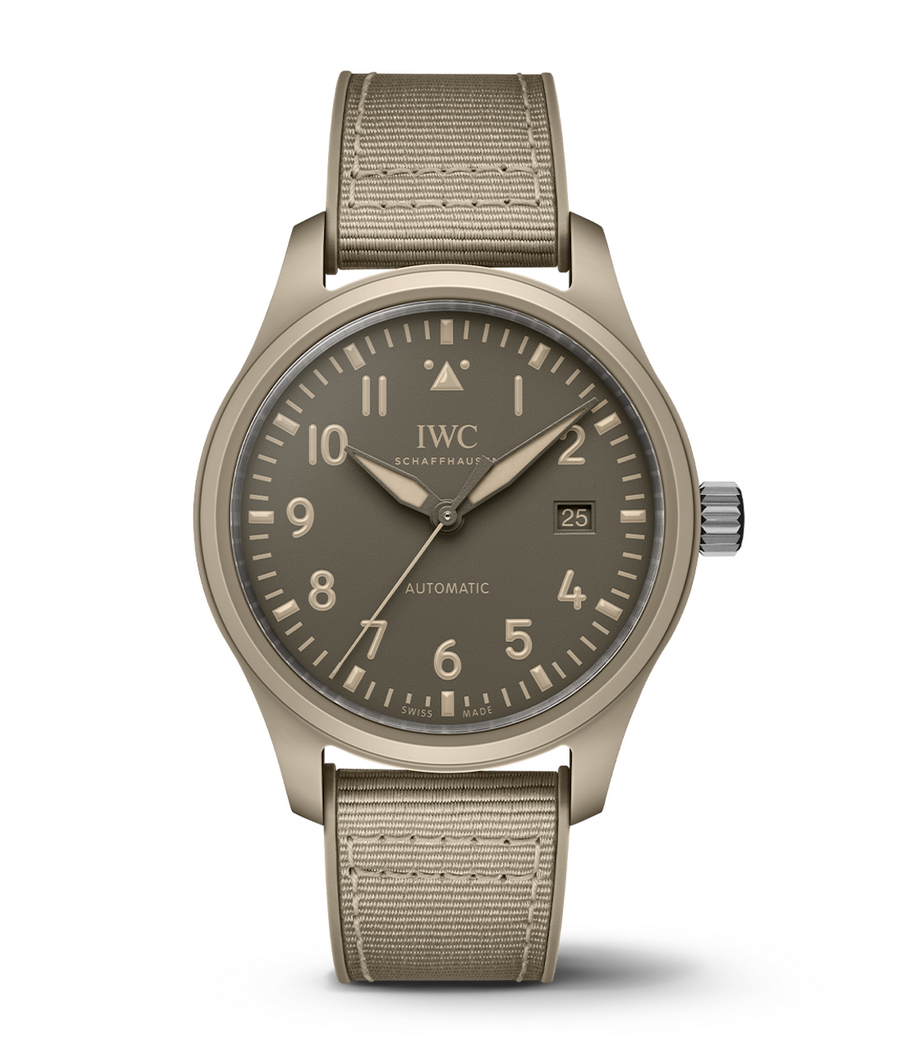 41mm Pilot's Watch TOP GUN Mojave Desert with Brown Dial in Ceramic, Strap