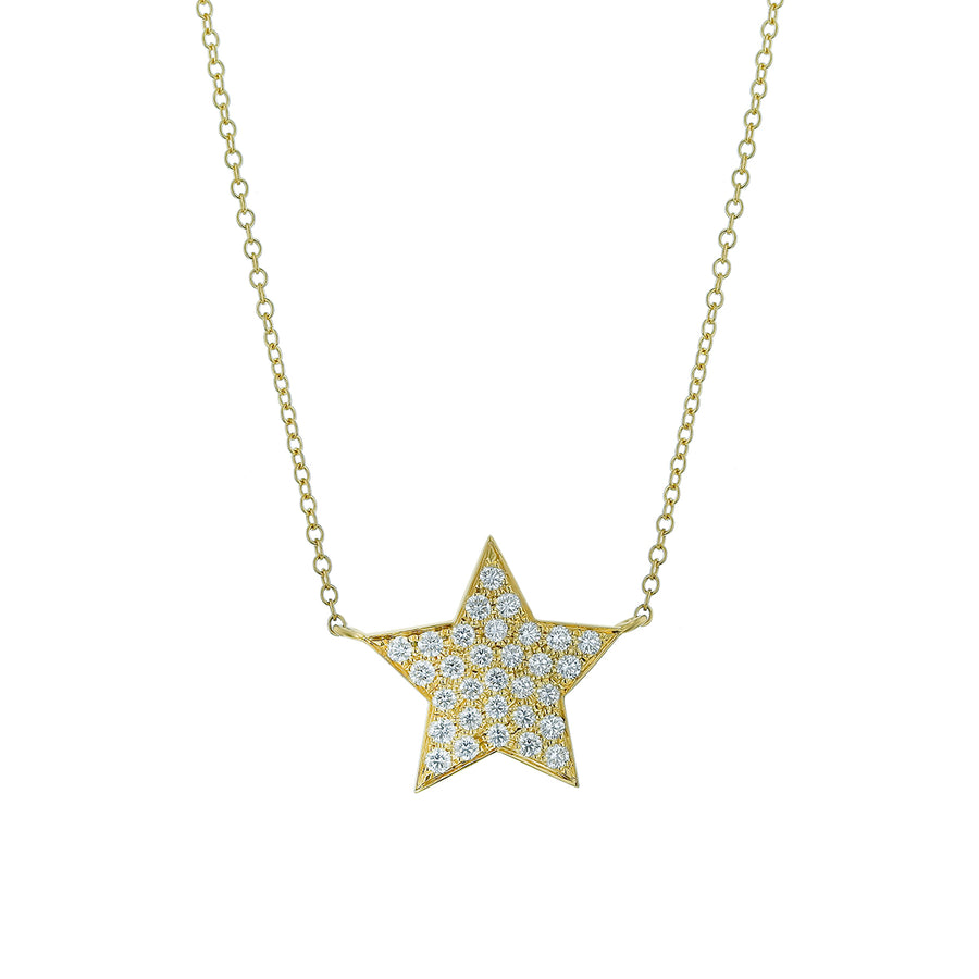 0.56ct Diamond Star Necklace in 18K Yellow Gold, 18"