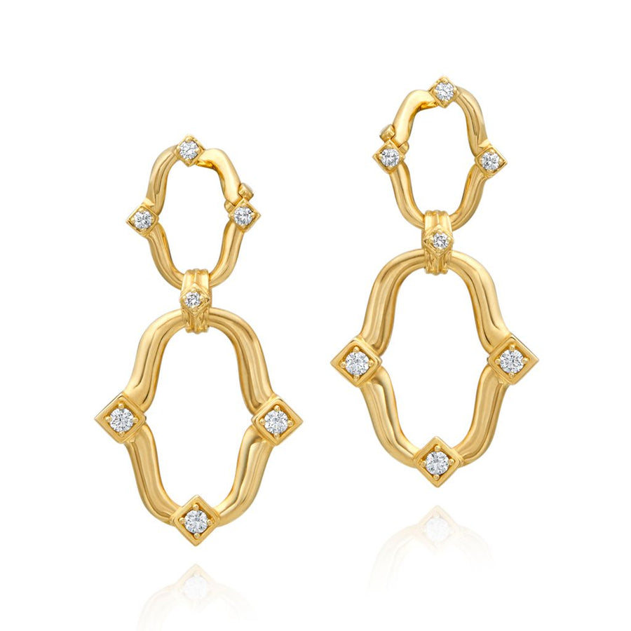 Secret Garden 0.64ct Diamond Drop Earrings in 18K Yellow Gold