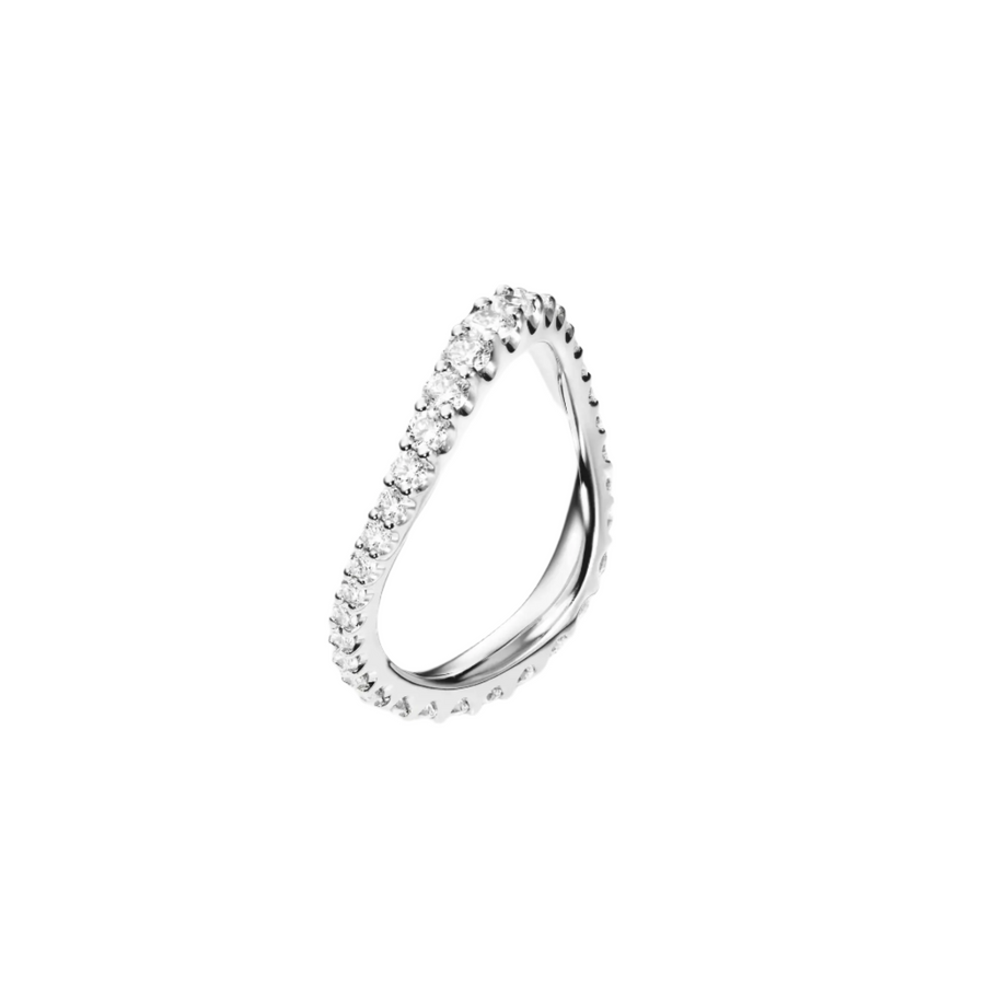 Love 0.90ct Diamond Curved Band in 18K White Gold, Size 7