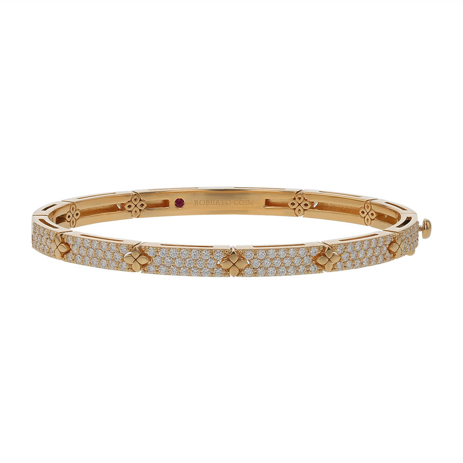 Love in Verona 1.45ct Diamond Pave Bangle Bracelet in 18K Yellow Gold