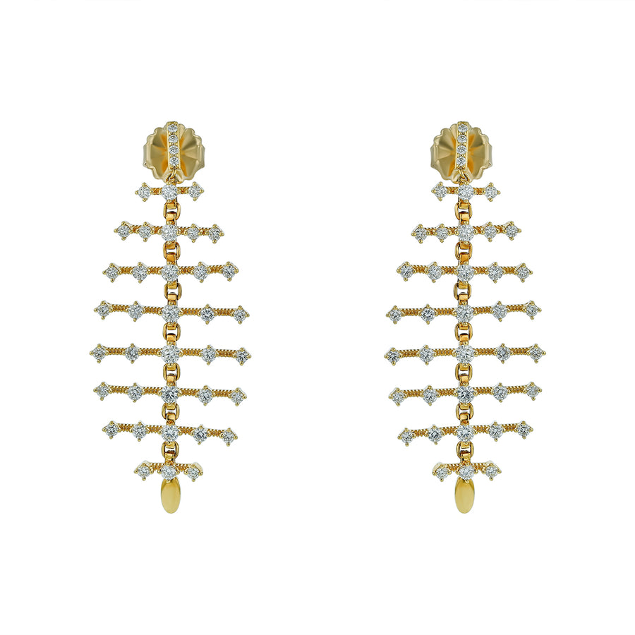 3.41ct Diamond Fringe Earrings in 18K Yellow Gold