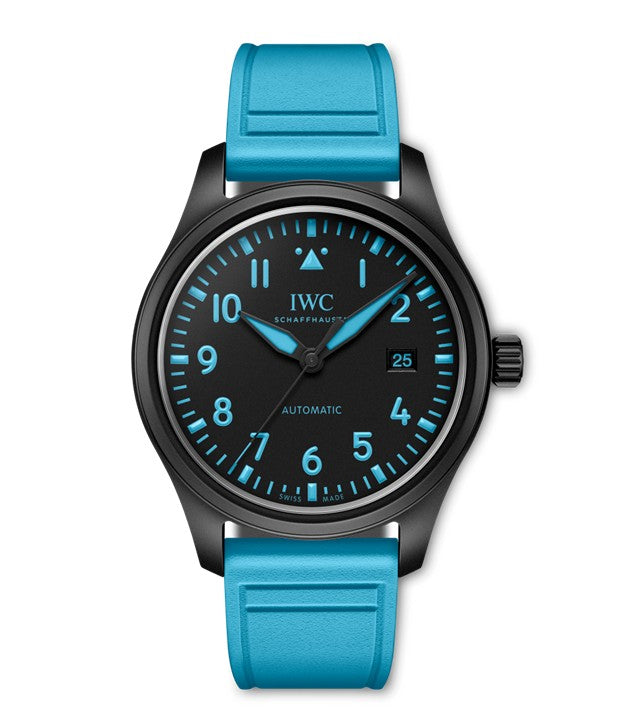 41mm Pilot's Watch Automatic George Russell with Black Dial in Black Ceramic, Strap LTD