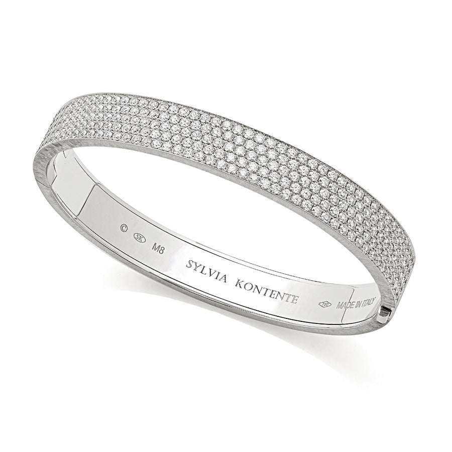 Diamond Bangle Bracelet in 18K White Gold