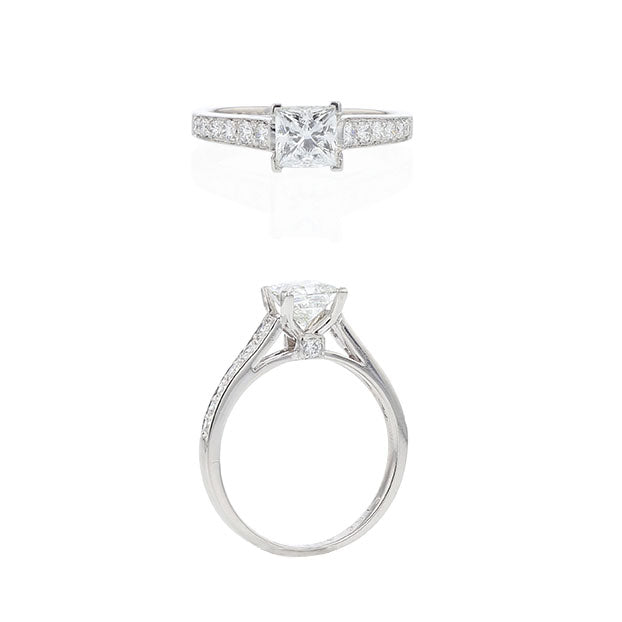0.37ct Diamond Semi Mount Ring in Platinum, size 6.5