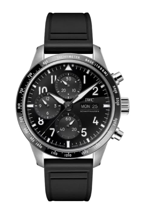 41mm Pilot's Performance Chronograph Watch with Black Dial in Titanium, Strap