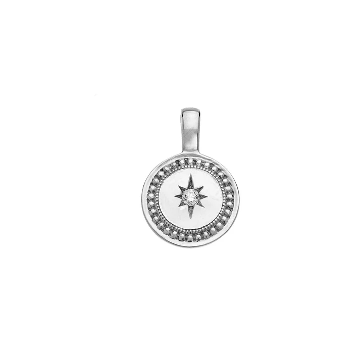 P.S. Celeste 0.03ct Diamond Small Round Charm in 18K White Gold, without chain