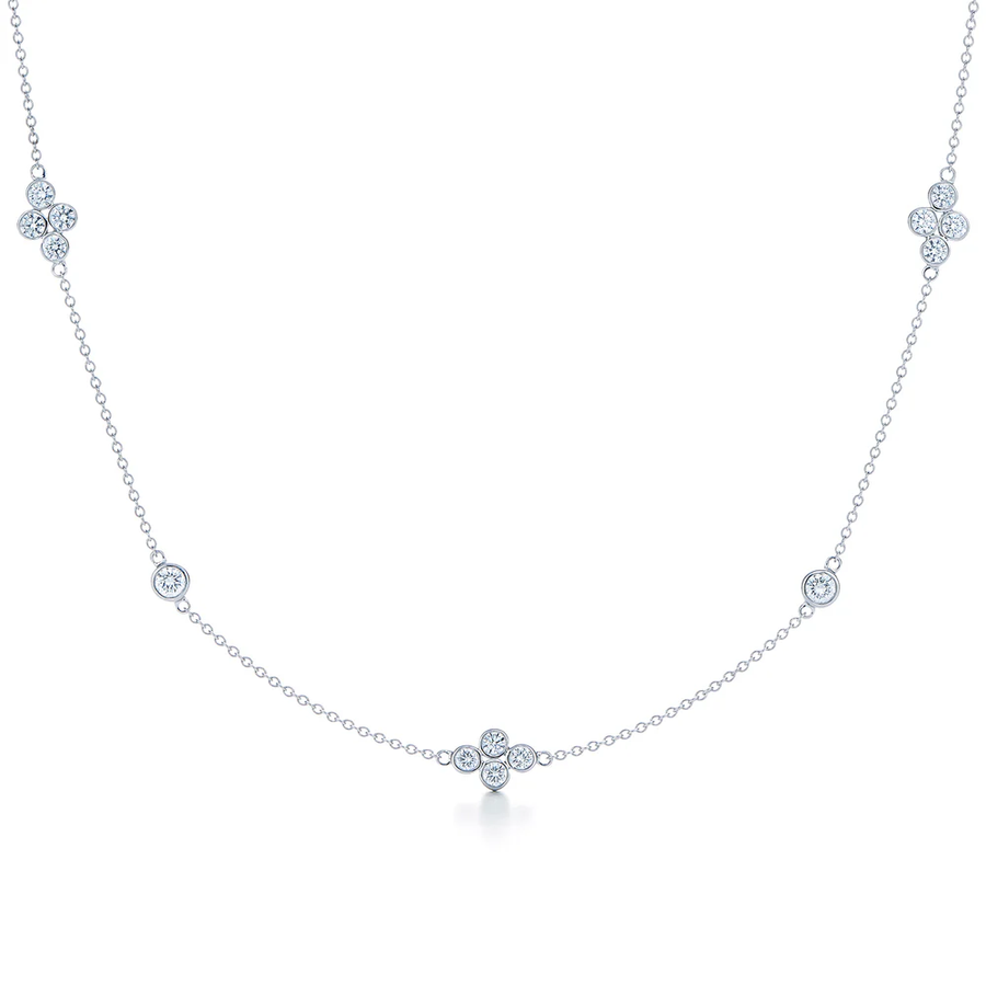 Diamond Strings 1.52ct Diamond Quads Necklace in 18K White Gold, 18"