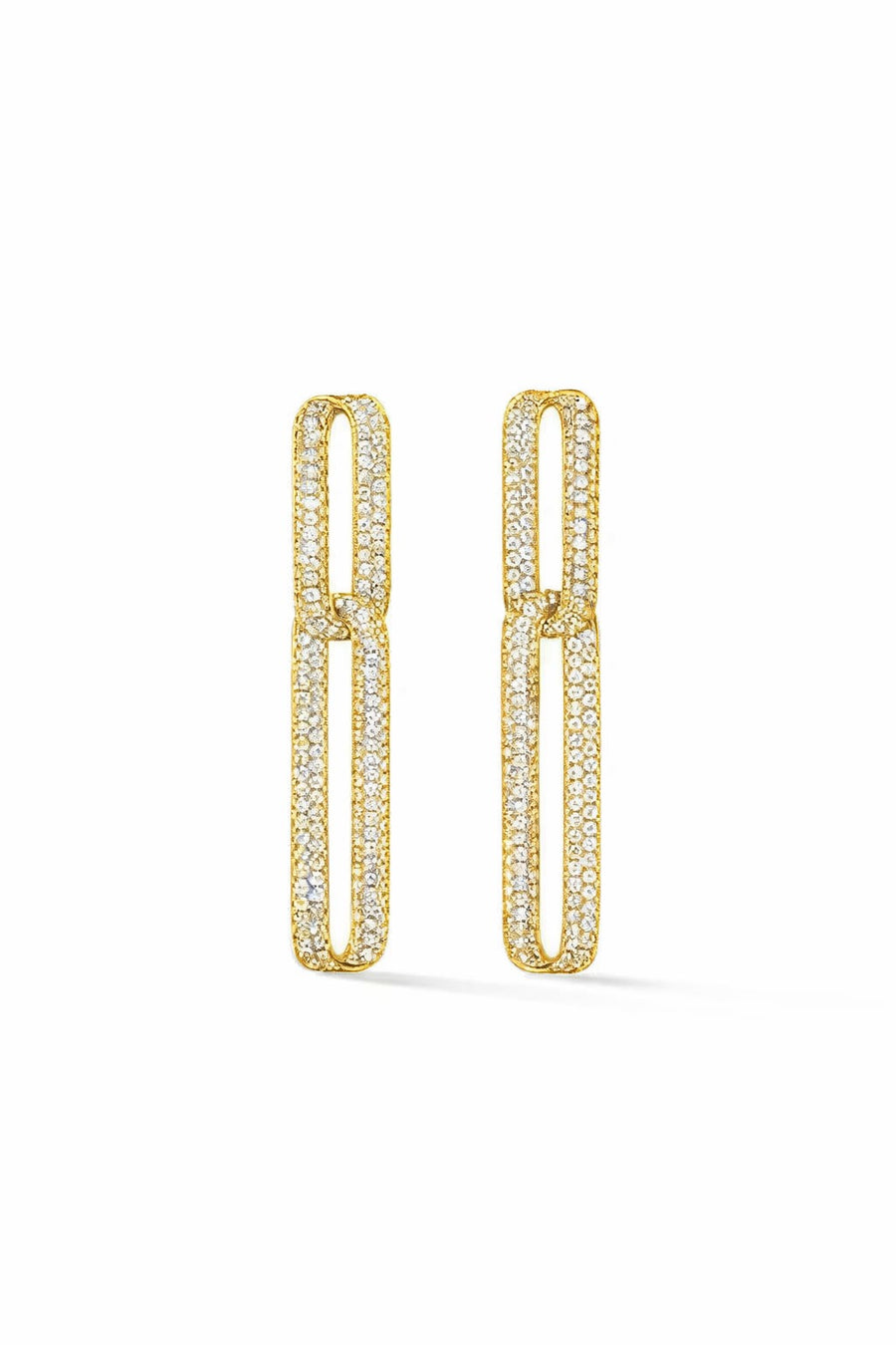 Inside Out 5.23ct Diamond Link Earrings in 18K Yellow Gold
