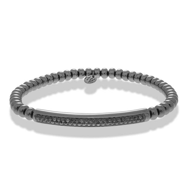Tresore 0.60ct Black Diamond Stretch Bracelet in 18K Black Gold