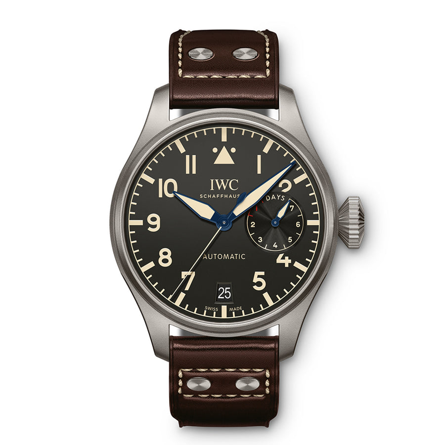 46.2mm IWC Big Pilot's Heritage Watch with Black Dial in Titanium, Strap