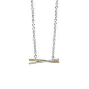 Two Tone X Diamond Necklace