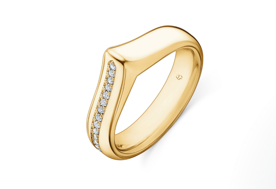 0.18Ct Diamond Band in 18k Yellow Gold, Size 6.5