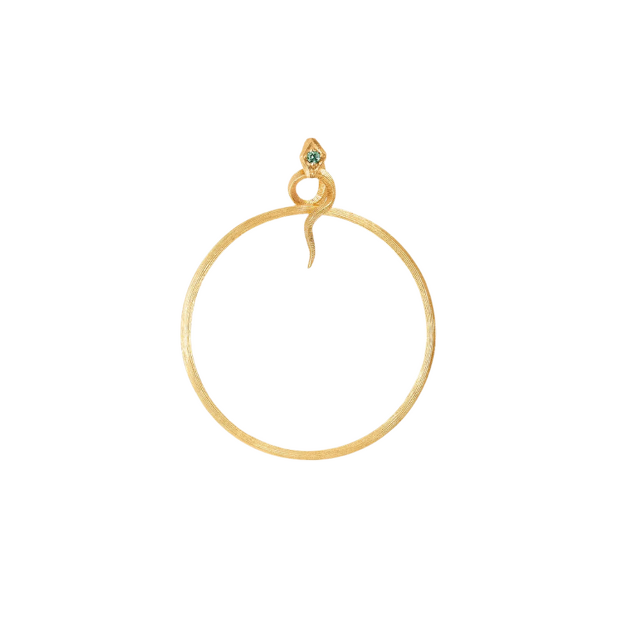 Snakes 0.02ct Green Diamond Magnifying Glass Pendant only in 18K Yellow Gold