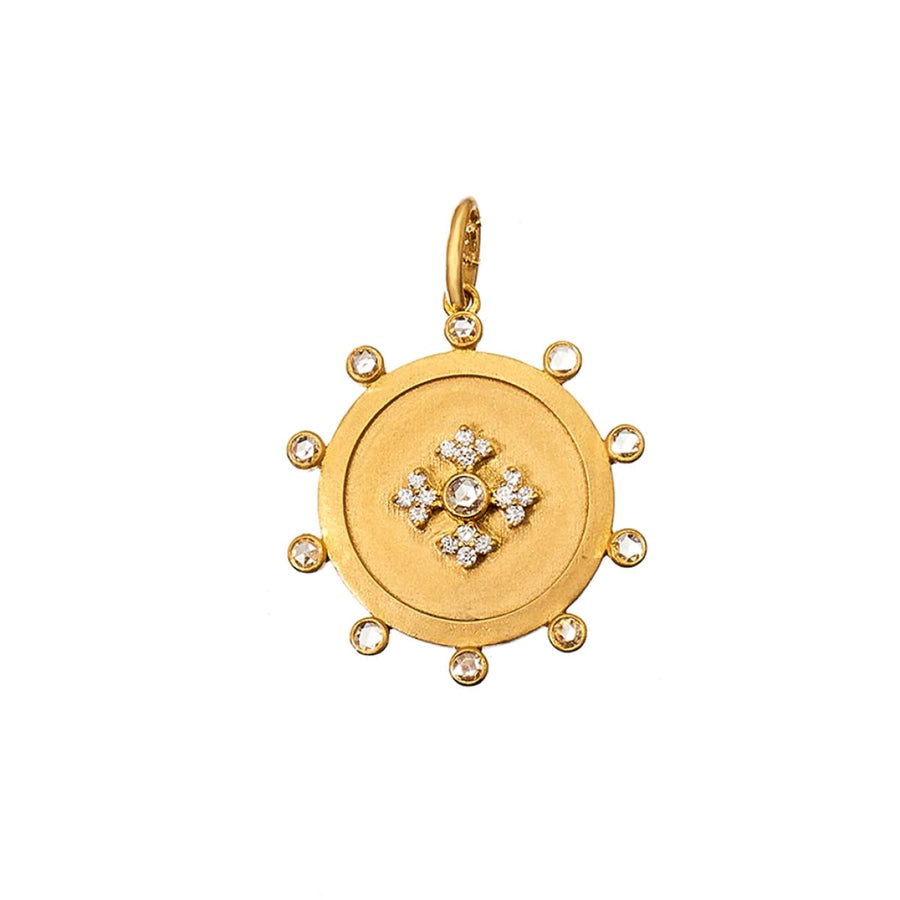 Arya 0.28ct Diamond Disc Pendant in 18K Yellow Gold without chain