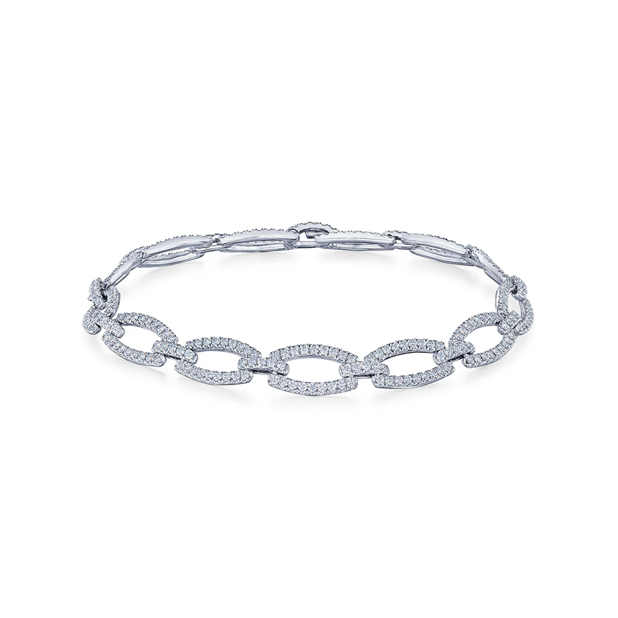 Madison Avenue 1.79ct Diamond Oval Link Bracelet in 18K Yellow Gold