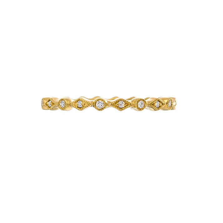 Isabella 0.10ct Diamond Eternity Band in 18K Yellow Gold, Size 6.5