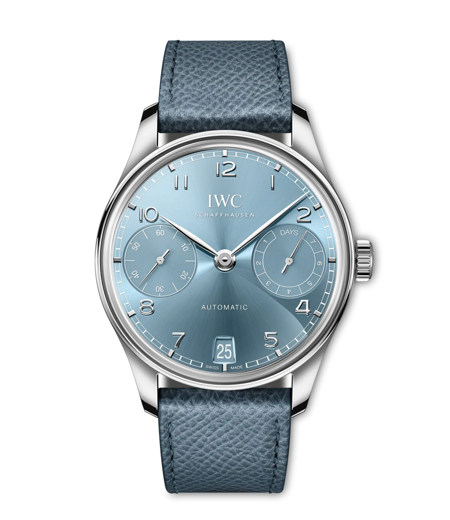 42mm Portugieser Automatic Watch with Horizon Blue Dial in 18K White Gold, Strap