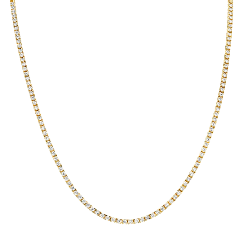 Collana Tennis Diamond Necklace in 18K Yellow Gold, 15.5in