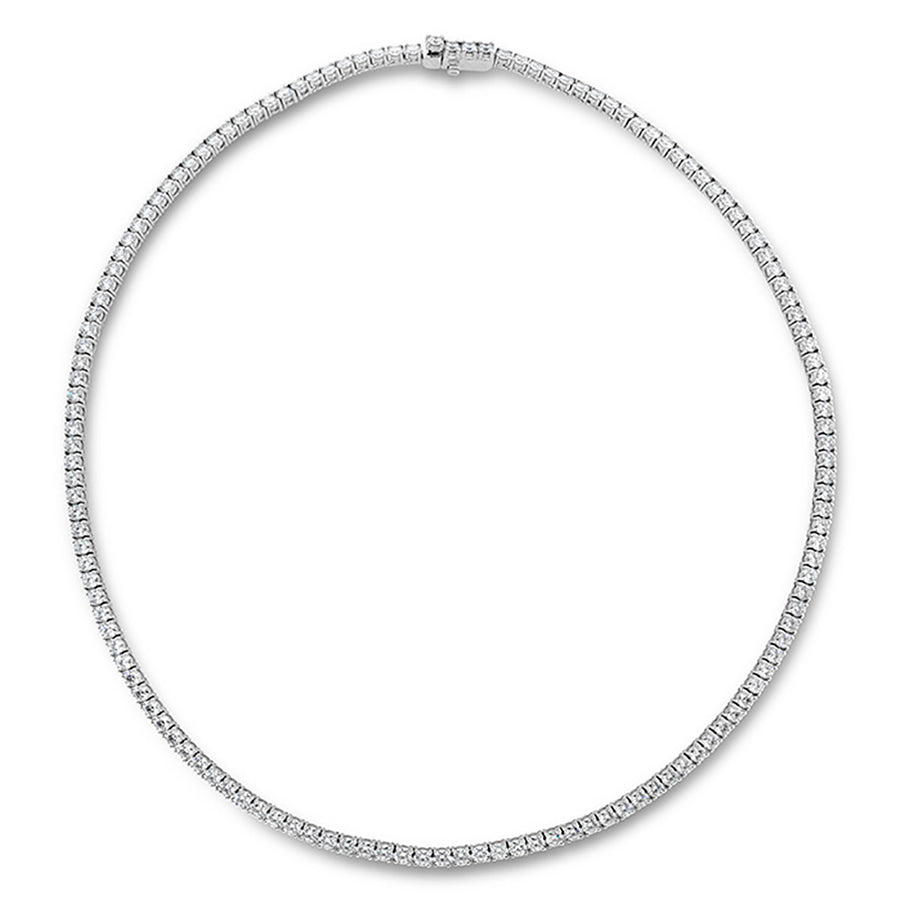 Hearts on Fire Signature 19.71-20.64ct Diamond Uniform Line Necklace in 18K White Gold, 16"