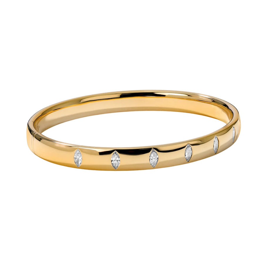 Guardian 0.78ct Diamond Marquise Bangle Bracelet in 18K Yellow Gold