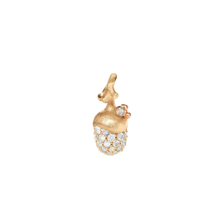 Golden Forest 0.42ct Diamond Small Acorn Pendant in 18K Yellow and Rose Gold