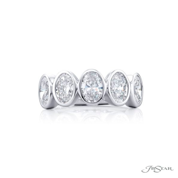 2.57ct Oval Diamond Bezel Set Band in Platinum