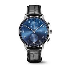 41mm Portugieser Chronograph Watch with Blue Dial in Stainless Steel, Strap
