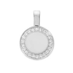 P.S. 0.11ct Diamond Small Round Charm in 18K White Gold, without chain