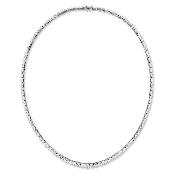 Hearts on Fire Signature 11.16-11.68ct Diamond Graduated Line Necklace in 18K White Gold, 16"