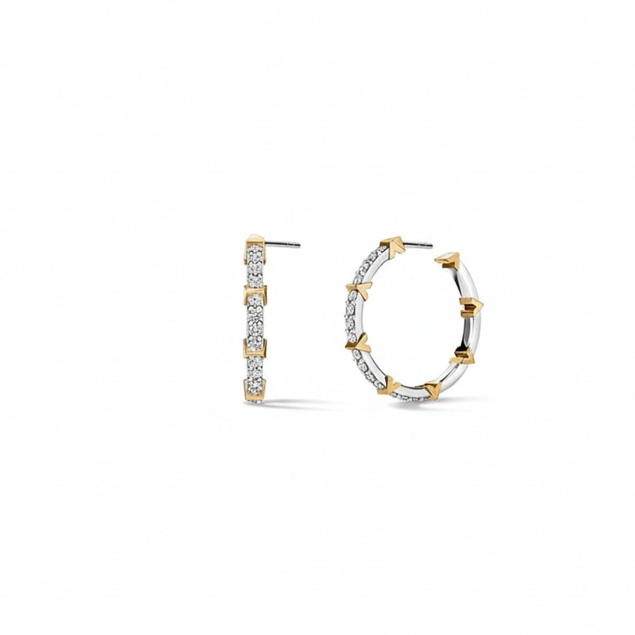 Copley 0.80-0.95ct Diamond Hoop Earrings in 18K Yellow and White Gold