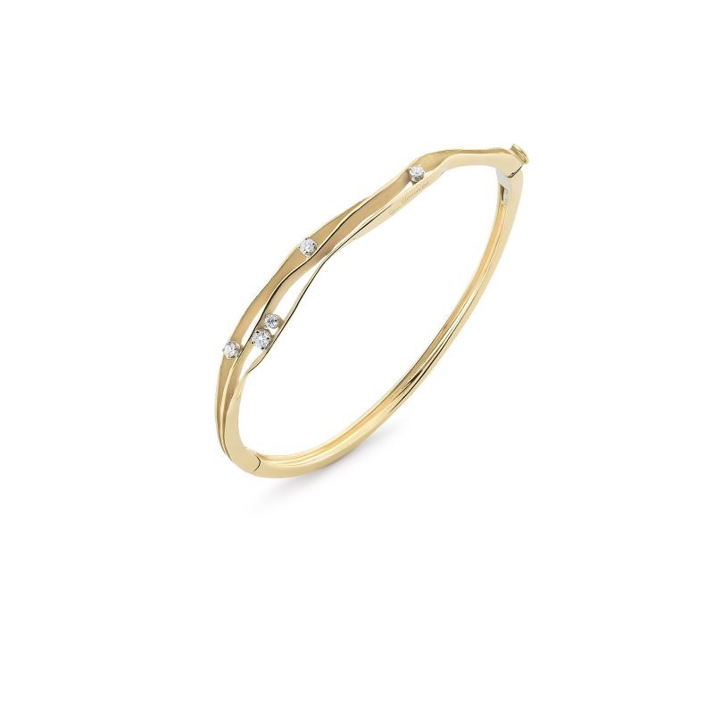 Dune 0.30ct Diamond Bangle Bracelet in 18K Yellow Sunrise Gold