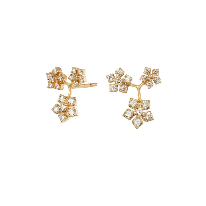 Enchanted Garden 0.56ct Diamond Trio Stud Earrings in 18K Yellow Gold