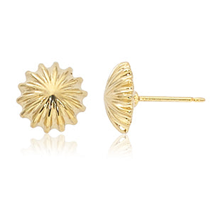 Scalloped Studs in 14K Yellow Gold