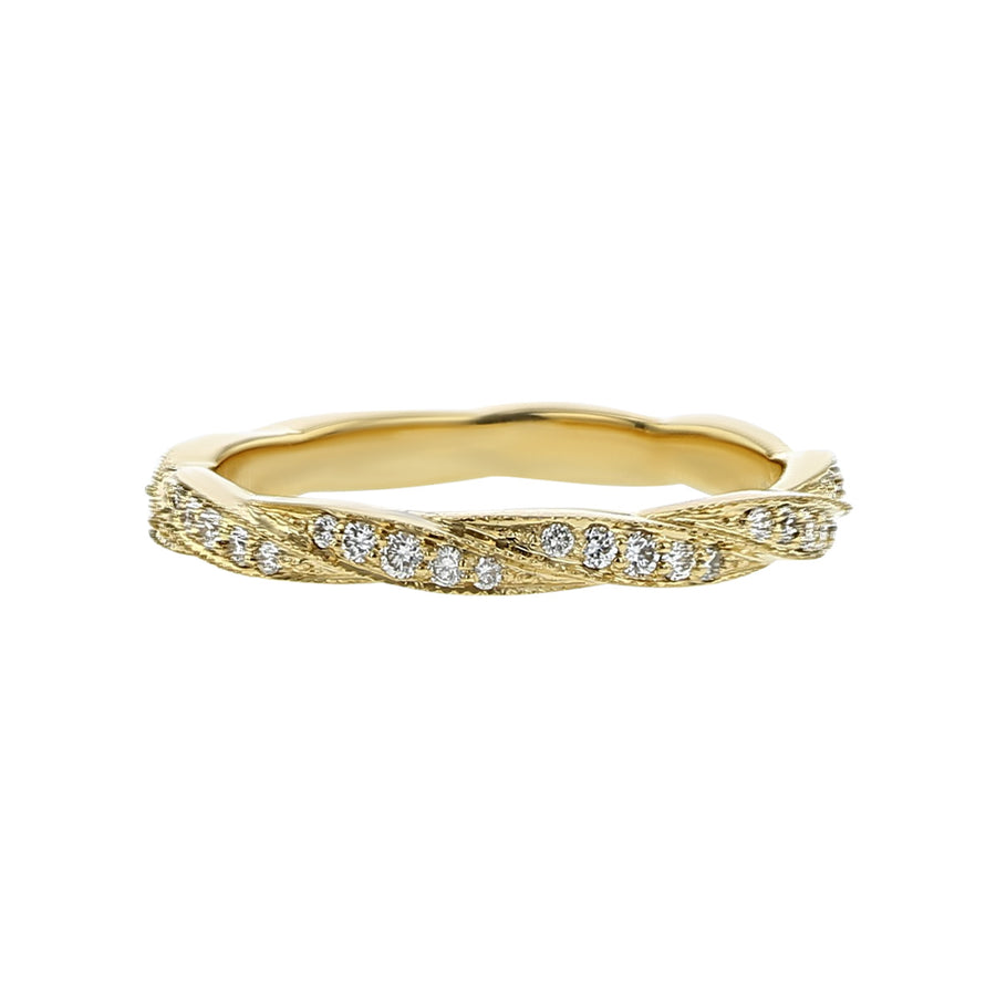 Twine 0.31ct Diamond Eternity Band in 18K Yellow Gold, Size 6.5