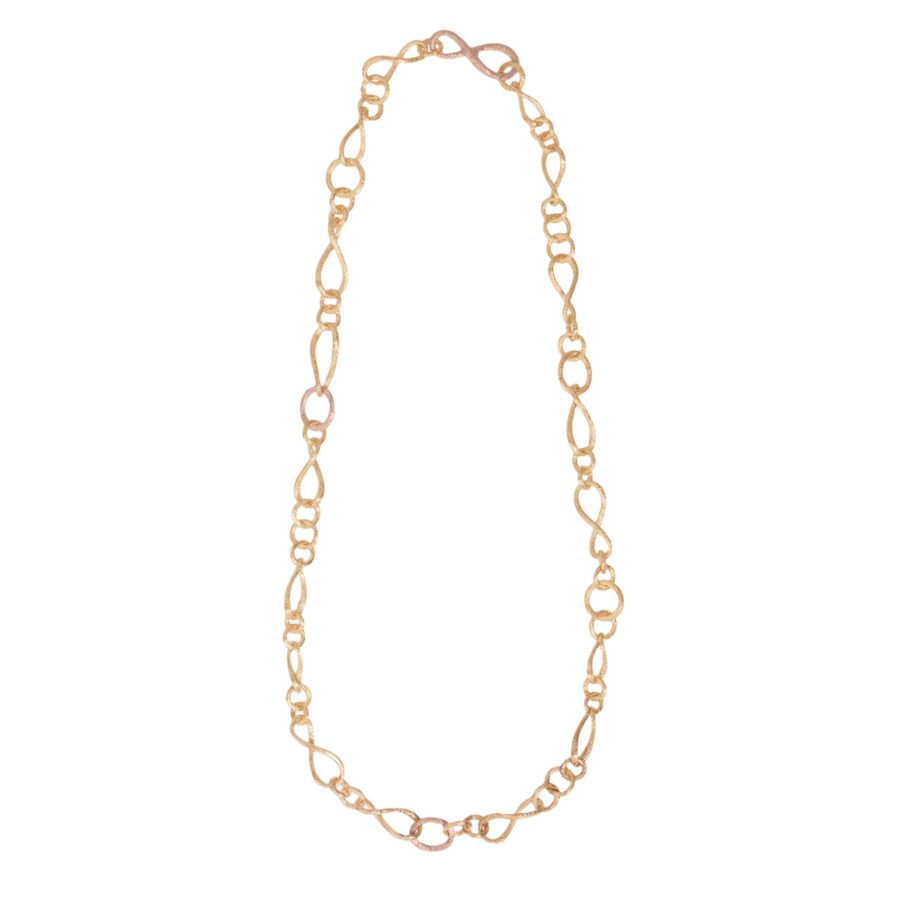 Love Collier Chain Necklace in 18K Yellow and Rose Gold, 21.5"