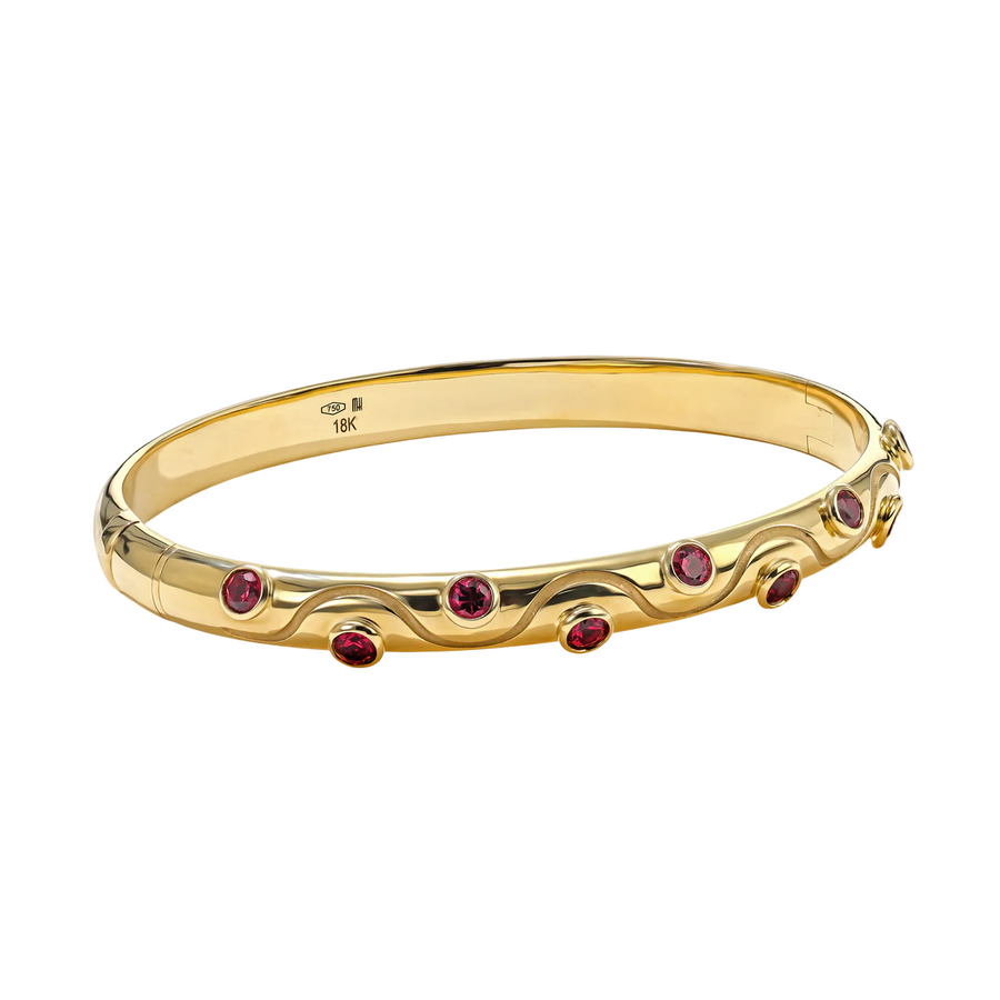 Riva 0.19ct Ruby Crest Bangle Bracelet in 18K Yellow Gold