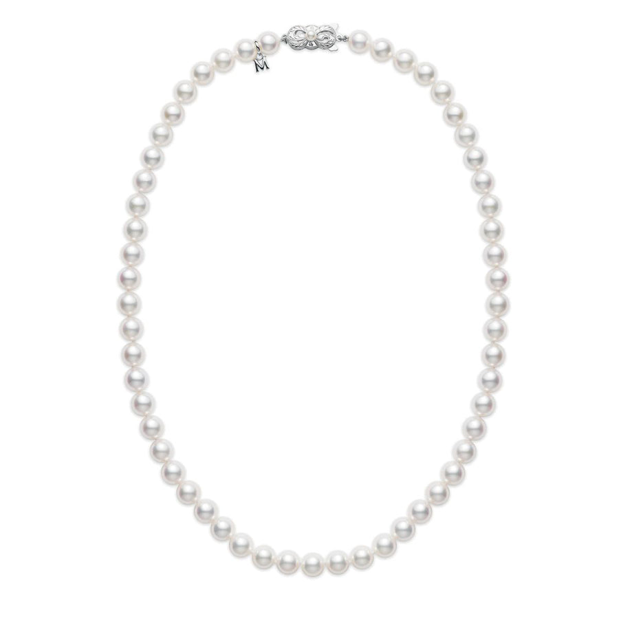 Everyday Essentials 7-7.5mm Cultured Pearl A Princess Necklace in 18K White Gold, 18"
