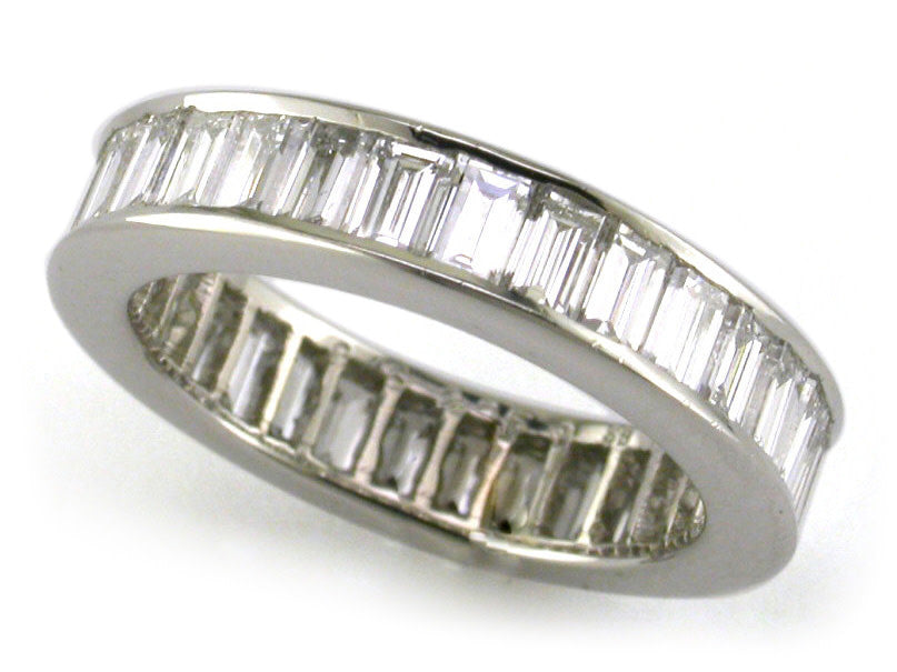 4.63ct Baguette Diamond Eternity Band in Platinum, Size 6.5