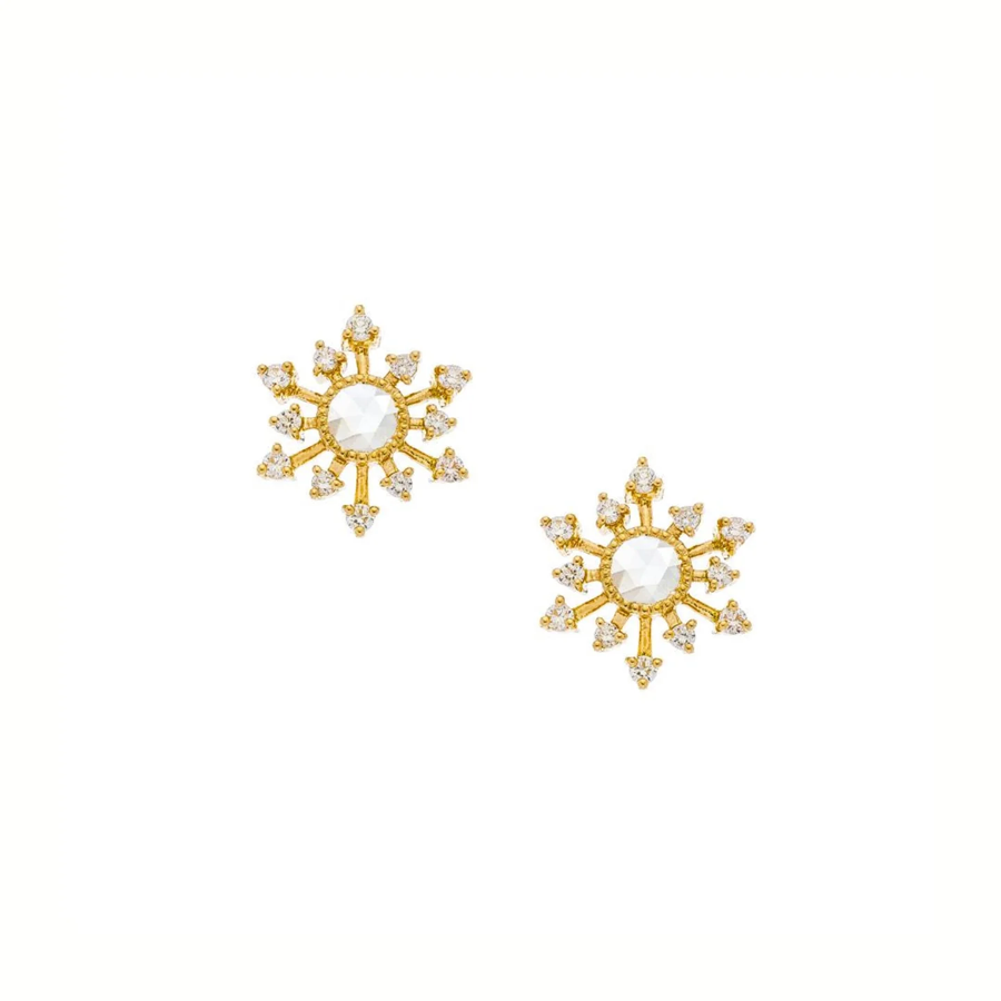 Leena 0.63ct Diamond Starburst Stud Earrings in 18K Yellow Gold