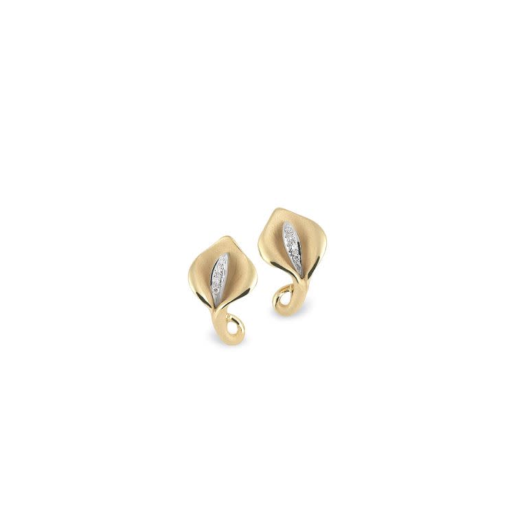 Calla 0.06ct Diamond Earrings in 18K Sunrise Yellow Gold